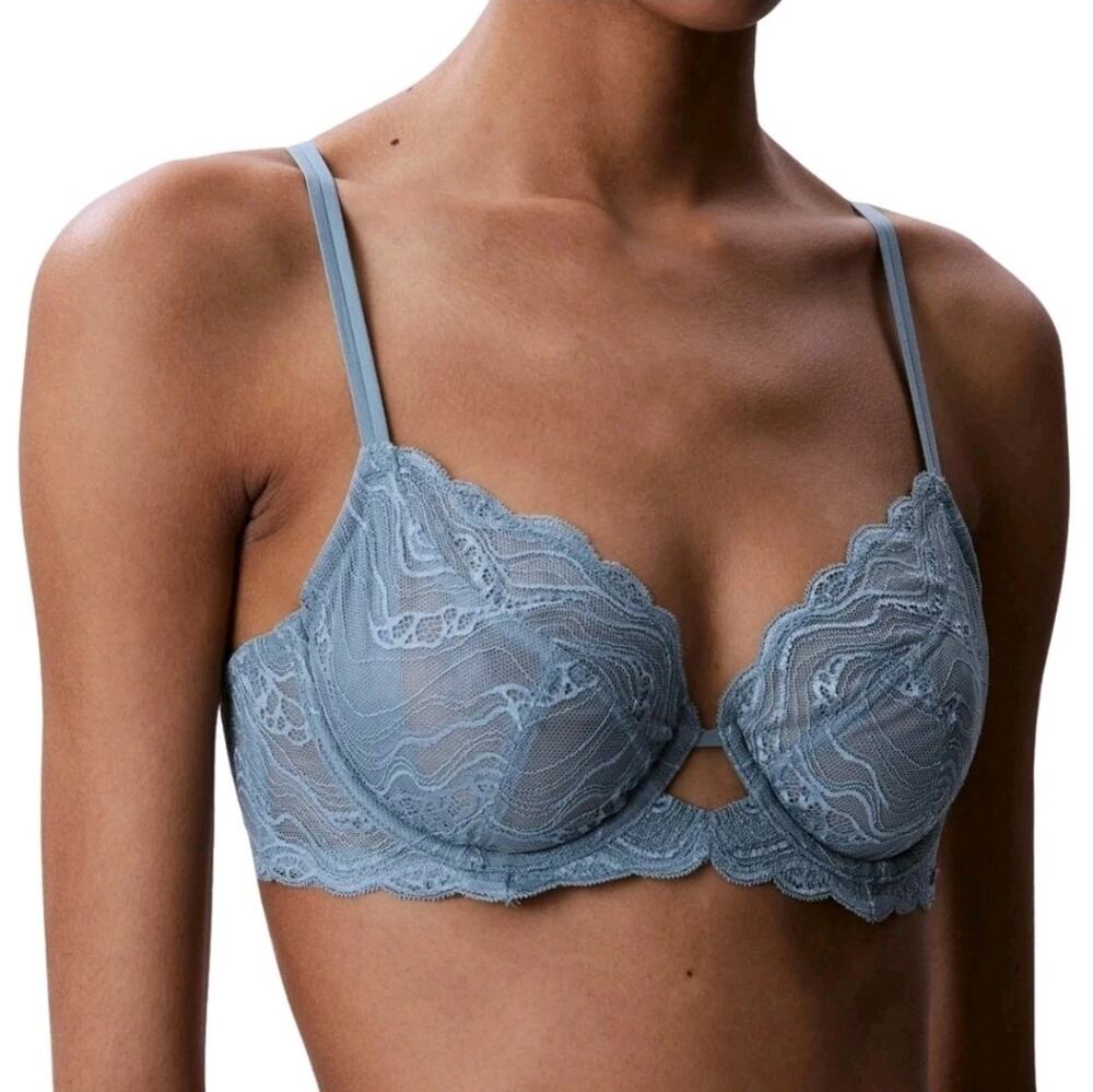 Calvin Klein Sensual Stretch Lace Unlined Full Coverage Bra Size 34C QF8120
